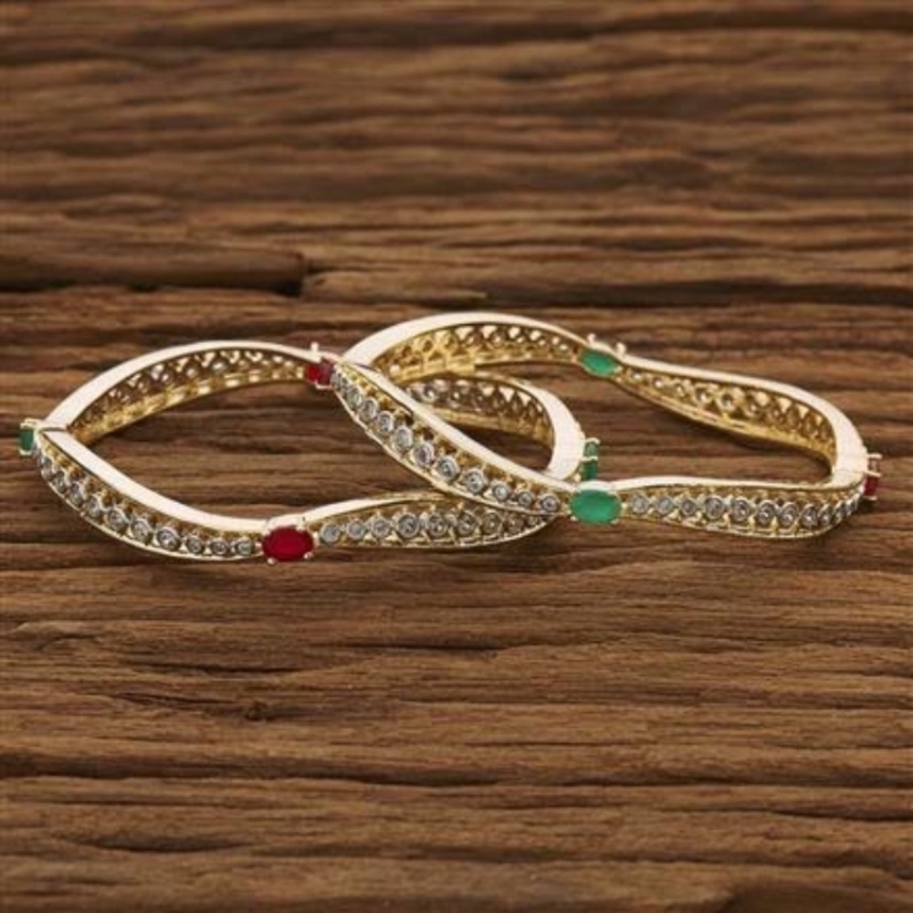 18karts gold plated ruby emerald bangles